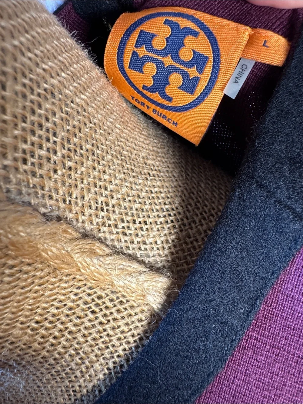 Tory Burch Purple Short Sleeve Wool Blend Mod Dress L